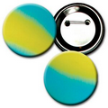 2 1/4" Diameter Button w/ Changing Colors Lenticular Effects - Yellow/Turquoise (Blank)